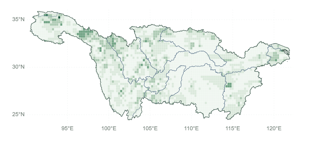 2024年长江流域急转发生次数地图，交互数据正在加载